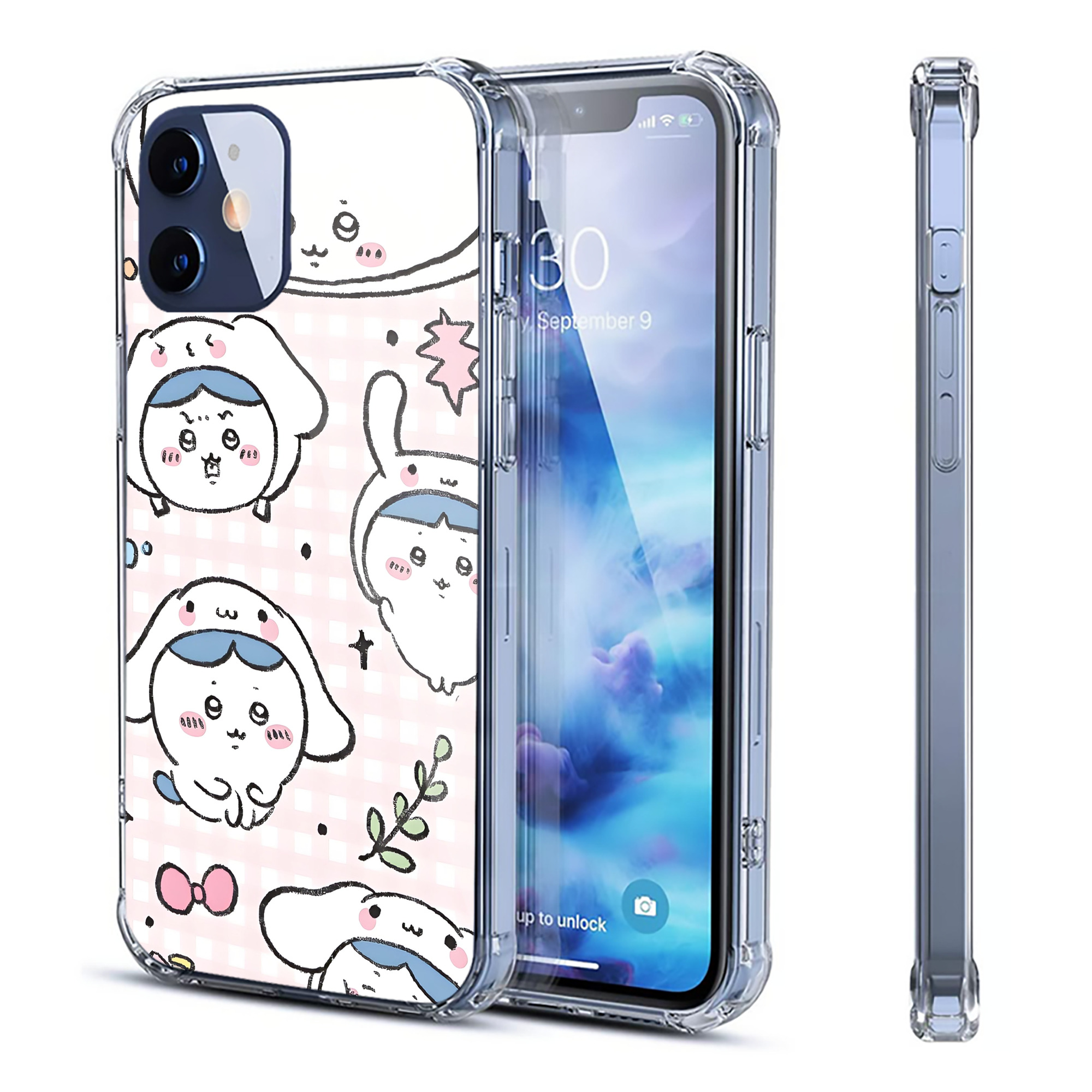 （画像用） ちいかわ Chii-kawa 【iPhone 12シリーズ対応】透明スマホケース（クリアソフトケース）